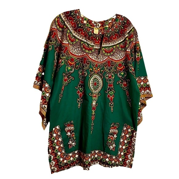 Chippie Other - CHIPPIE - Men's XL Green Gold Daishiki African Hippie Reggae - EUC